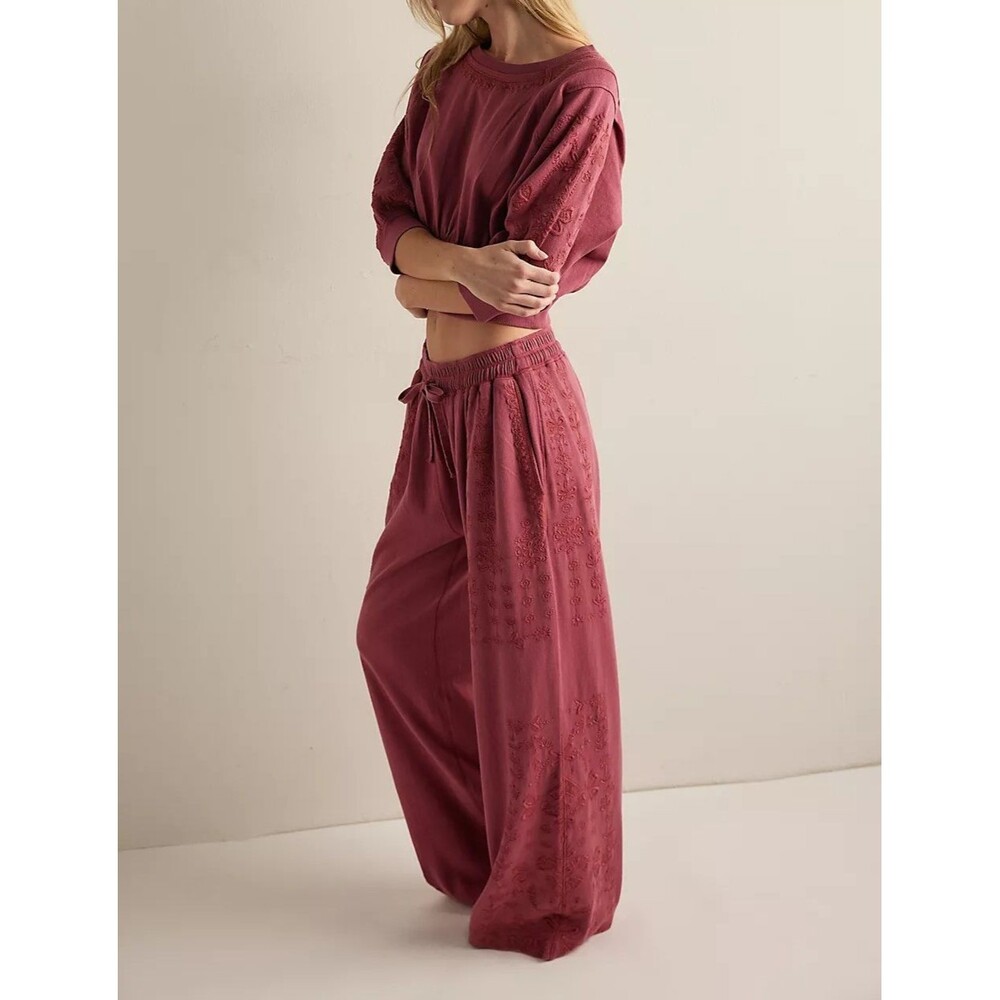 Free People Intimately Feeling Special Pullover Blouse Top Embroidered S 286453 - Picture 2 of 9